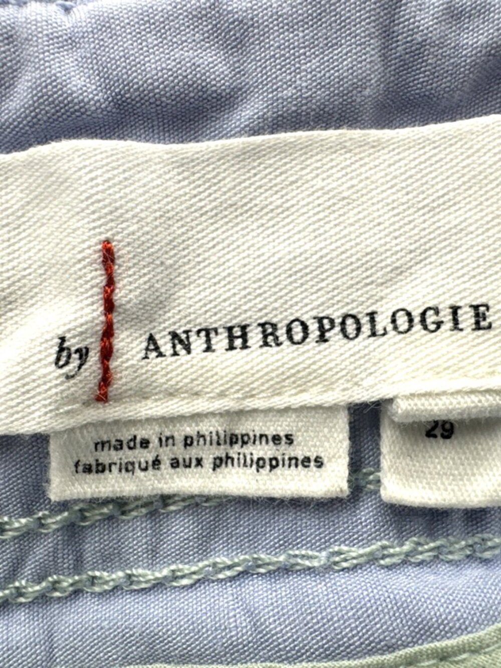 Anthropologie Pants Womens 30x26 Blue High Waist Wide Leg Flare Linen Stretch - Picture 2 of 15